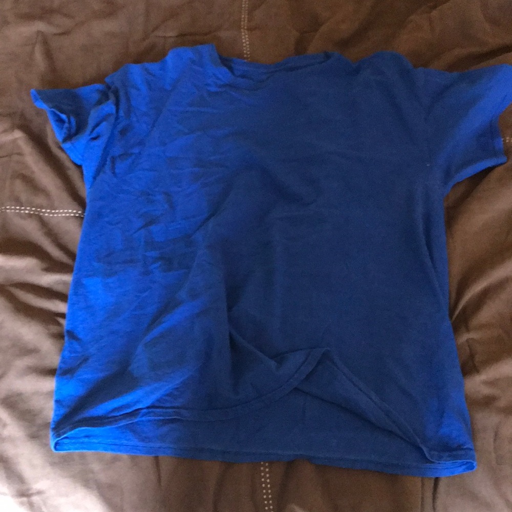 Plan blue fruit of the loom tee shirt